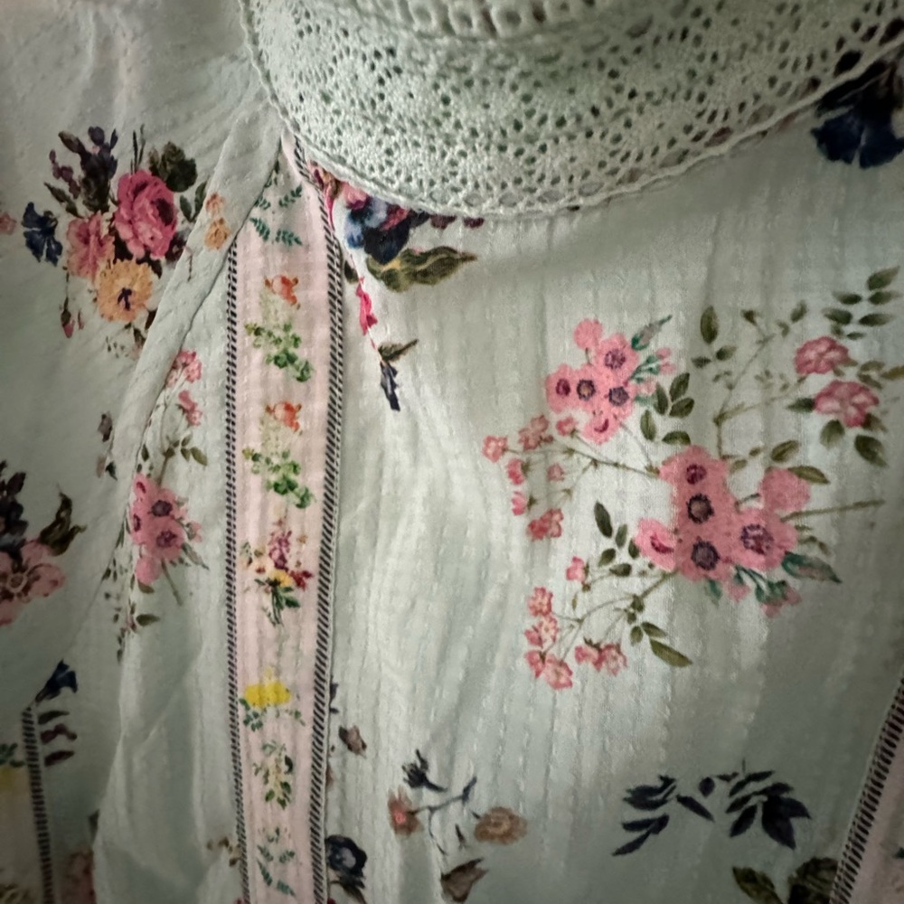 Anthropologie Hemant & Nandita Amour Floral Print  Blouse - Picture 6 of 10